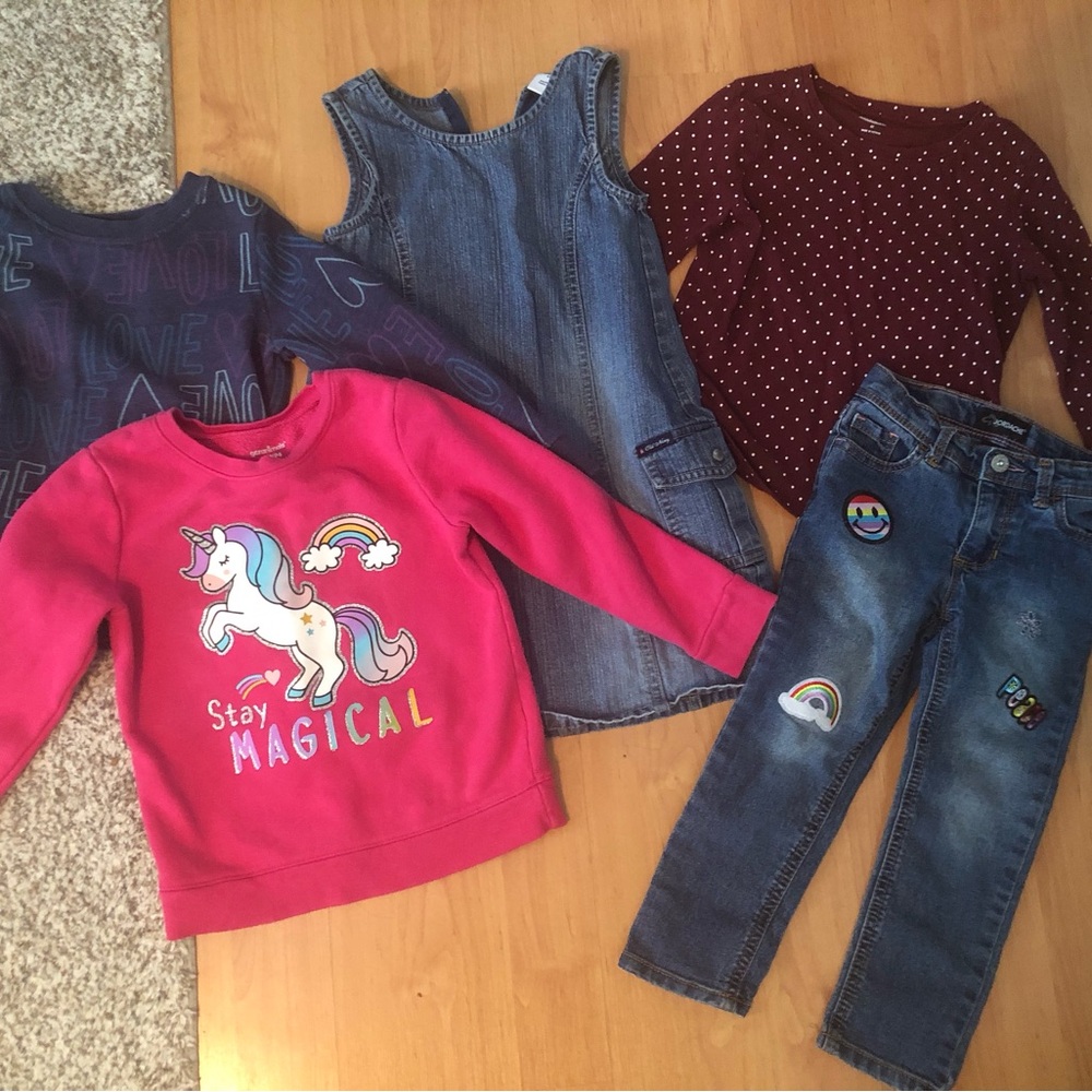 Girls 4T bundle: Tops, jeans, dress. Cat & Jack Jordache Garanimaps Old Navy